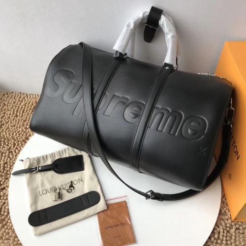 supreme x lv duffle real leather with box,Luxury bags
