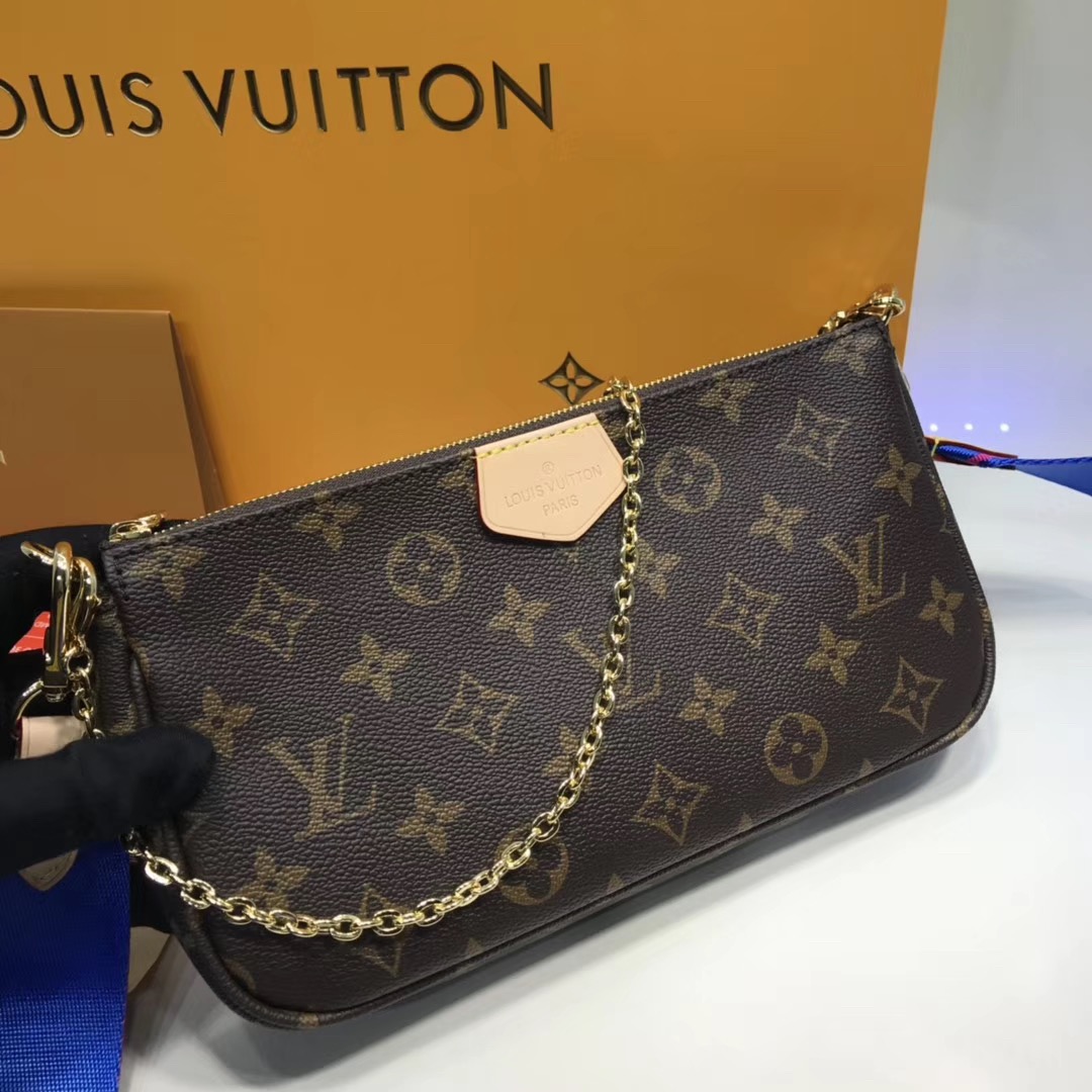 Lv M44823 bag 3 in 1 blue/pink/black strap,Luxury bags